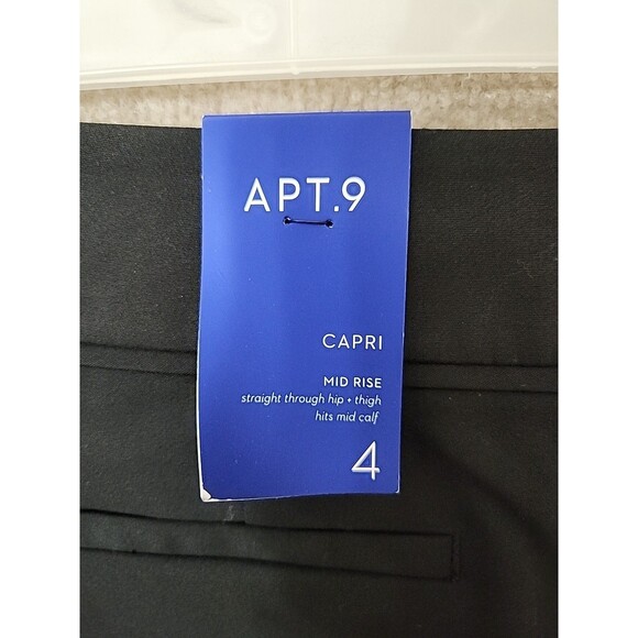 Apt 9 Torie Capri Dress Pants Womens 4 Black Straight Leg Stretch Career NEW - Picture 7 of 10